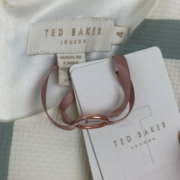 Ted Baker Secret Trellis Green White Check Dress - Picture 4 of 8